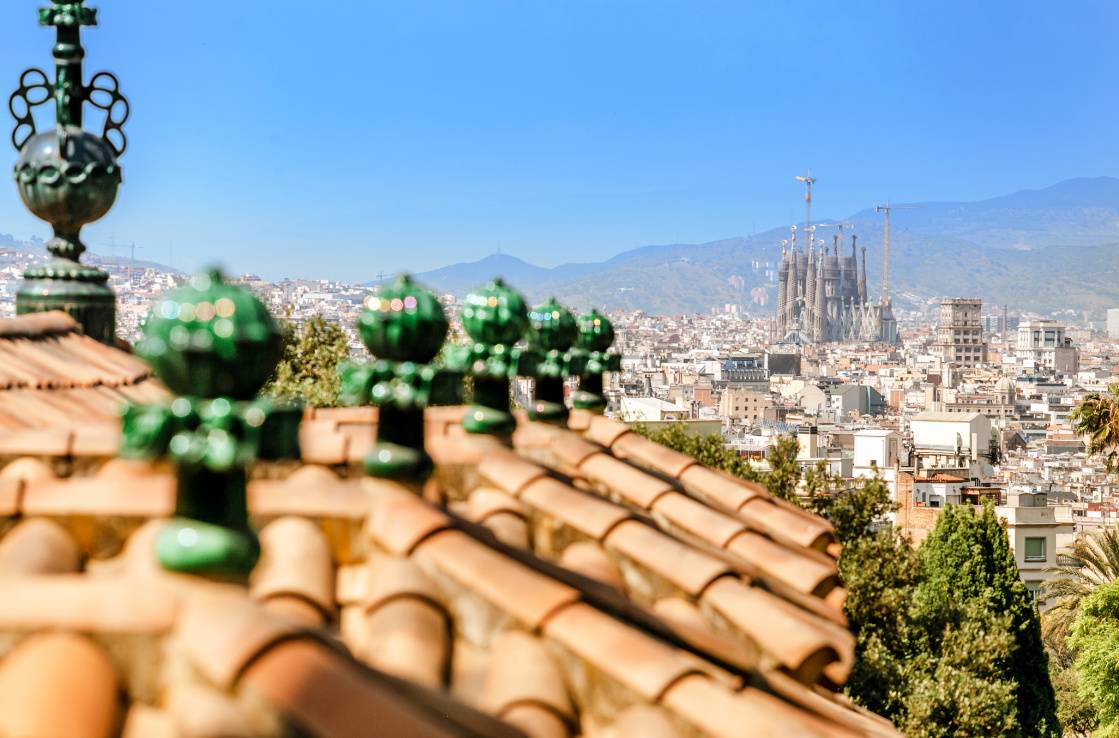Vista di Barcellona con Sagrada Familia